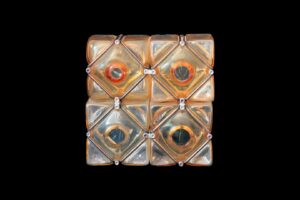 Luigi Sandi: Aggregazione cubica, 1970 - vetro - cm 30x30x15